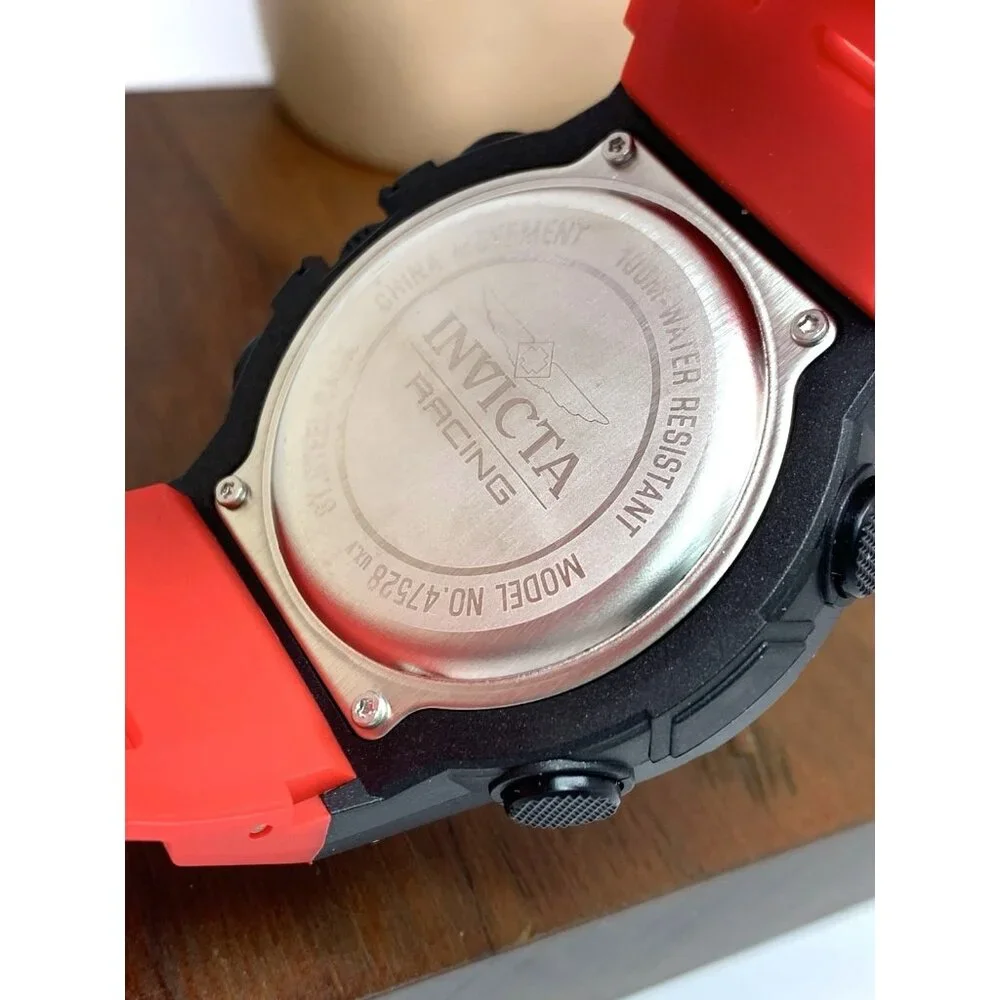 Invicta Men's Watch 47528 Racing Quartz Digital Black Red Resin Strap 52mm